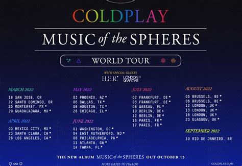 coldplay tour dates 2022.